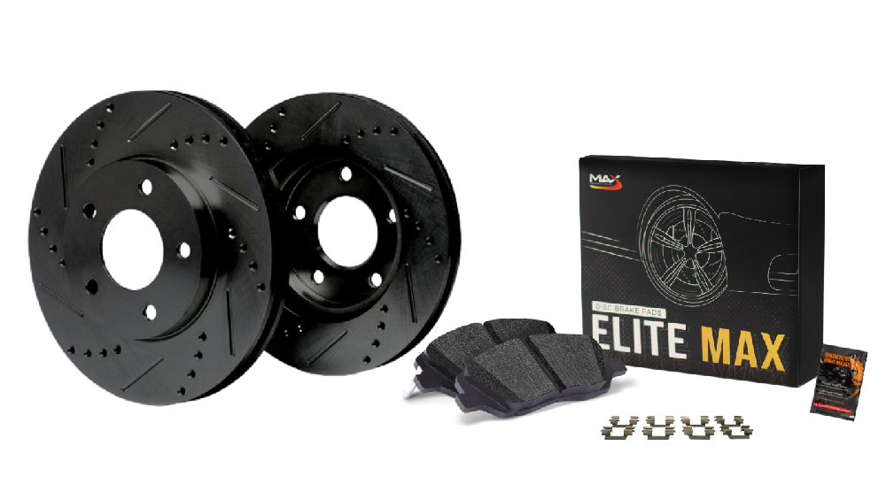 Max Brakes フロントプレミアムブレーキキット [ OEシリーズローター + セラミックパッド] KT063241 | 適合: 2008 08 2009 09 2010 10 2011 11 フォ 並行輸入品